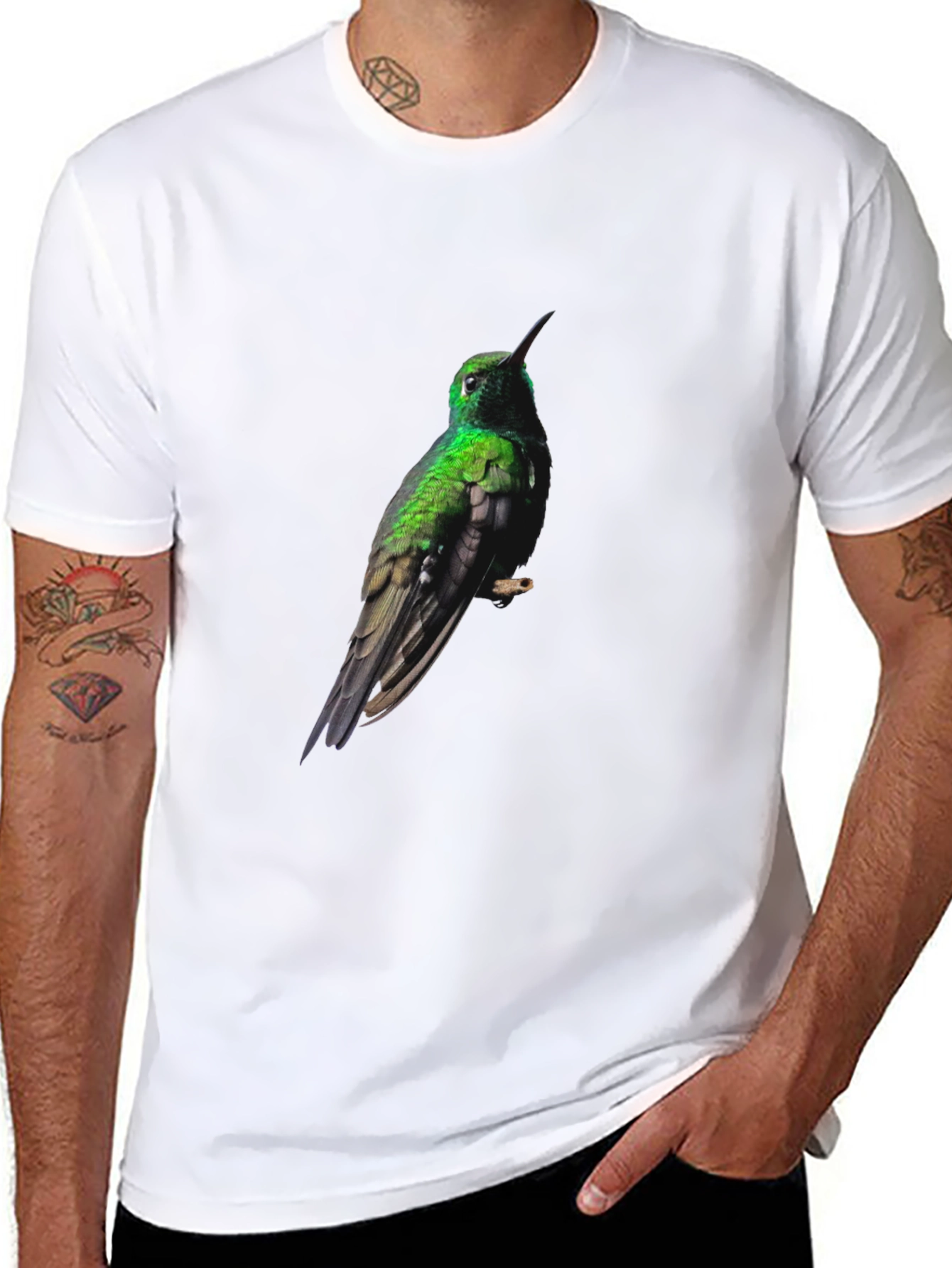 Hummingbird Graphic Print T-Shirt