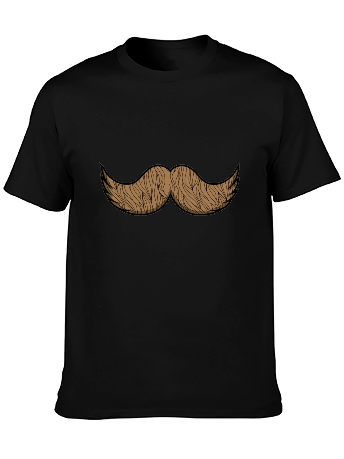 Moustache Graphic Print Black T-Shirt
