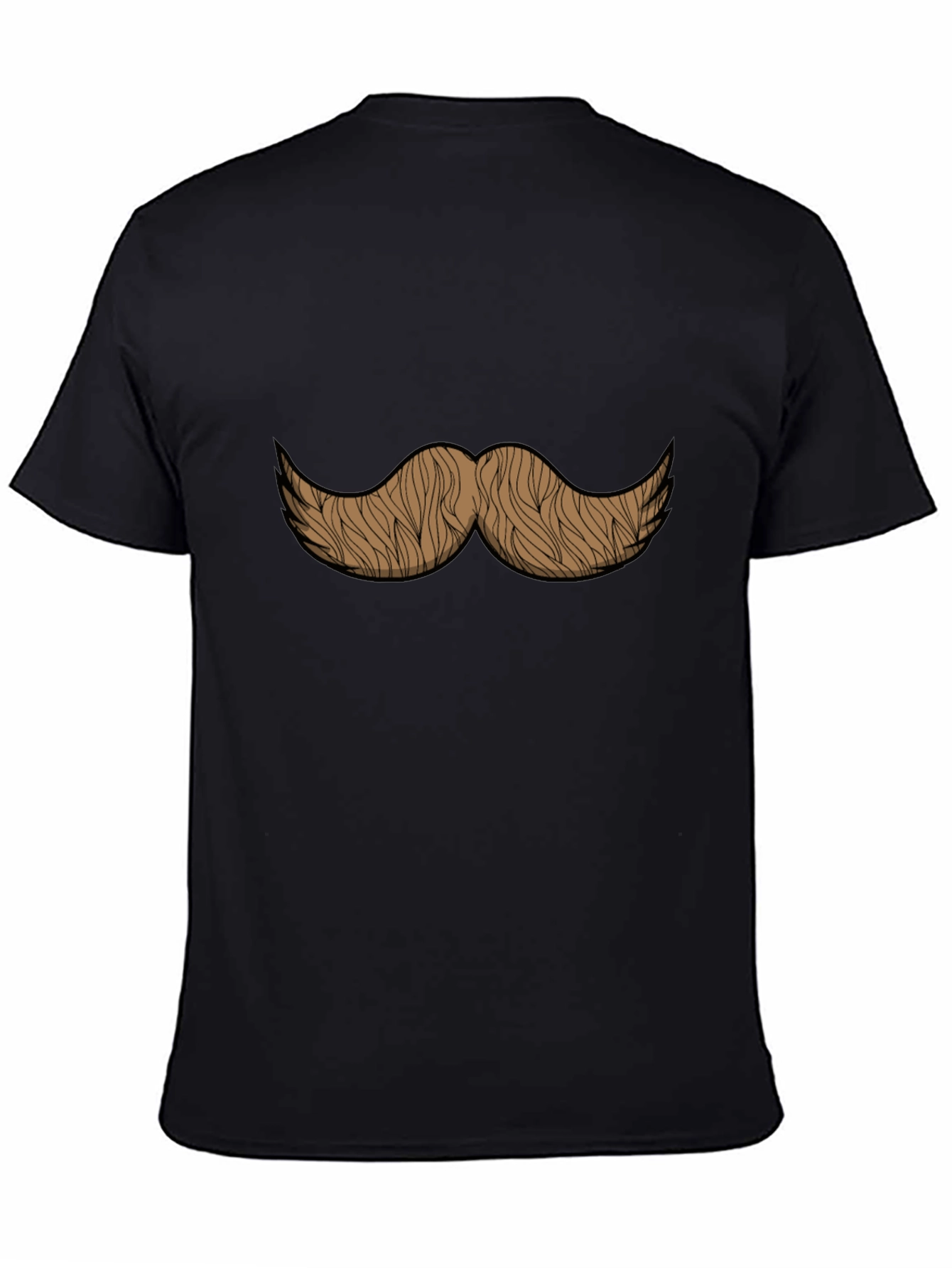 Moustache Graphic Print Black T-Shirt