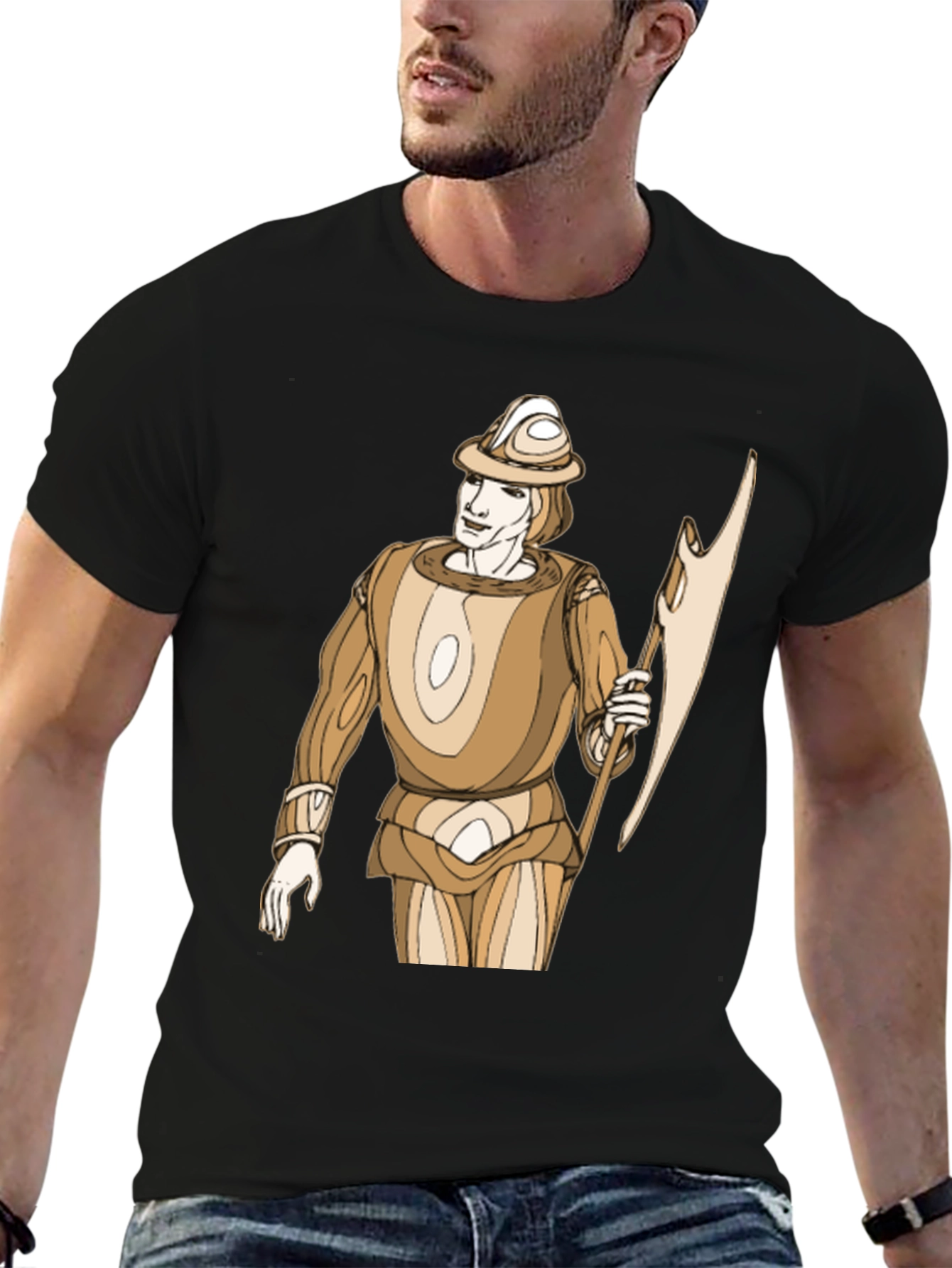 Medieval Knight Graphic T-Shirt - Black