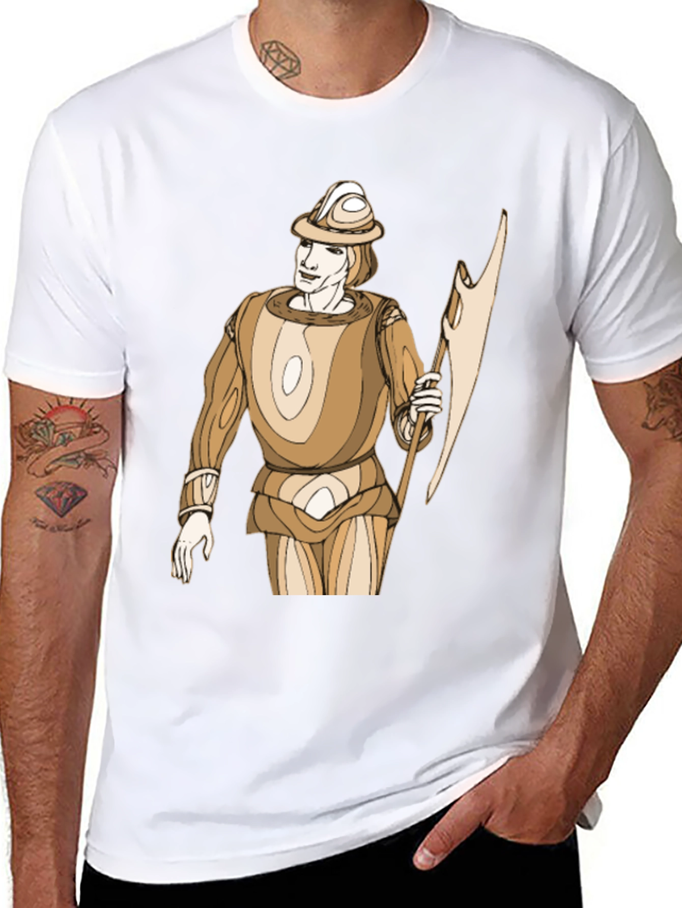 Medieval Knight Graphic T-Shirt - Black