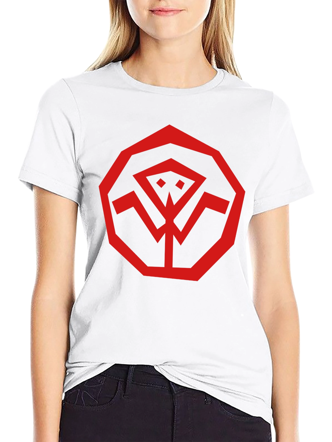 Red Symbol Black T-Shirt - Modern Style