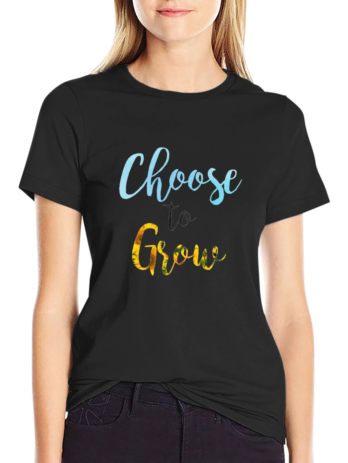 Choose to Grow Black T-Shirt - Motivational Tee