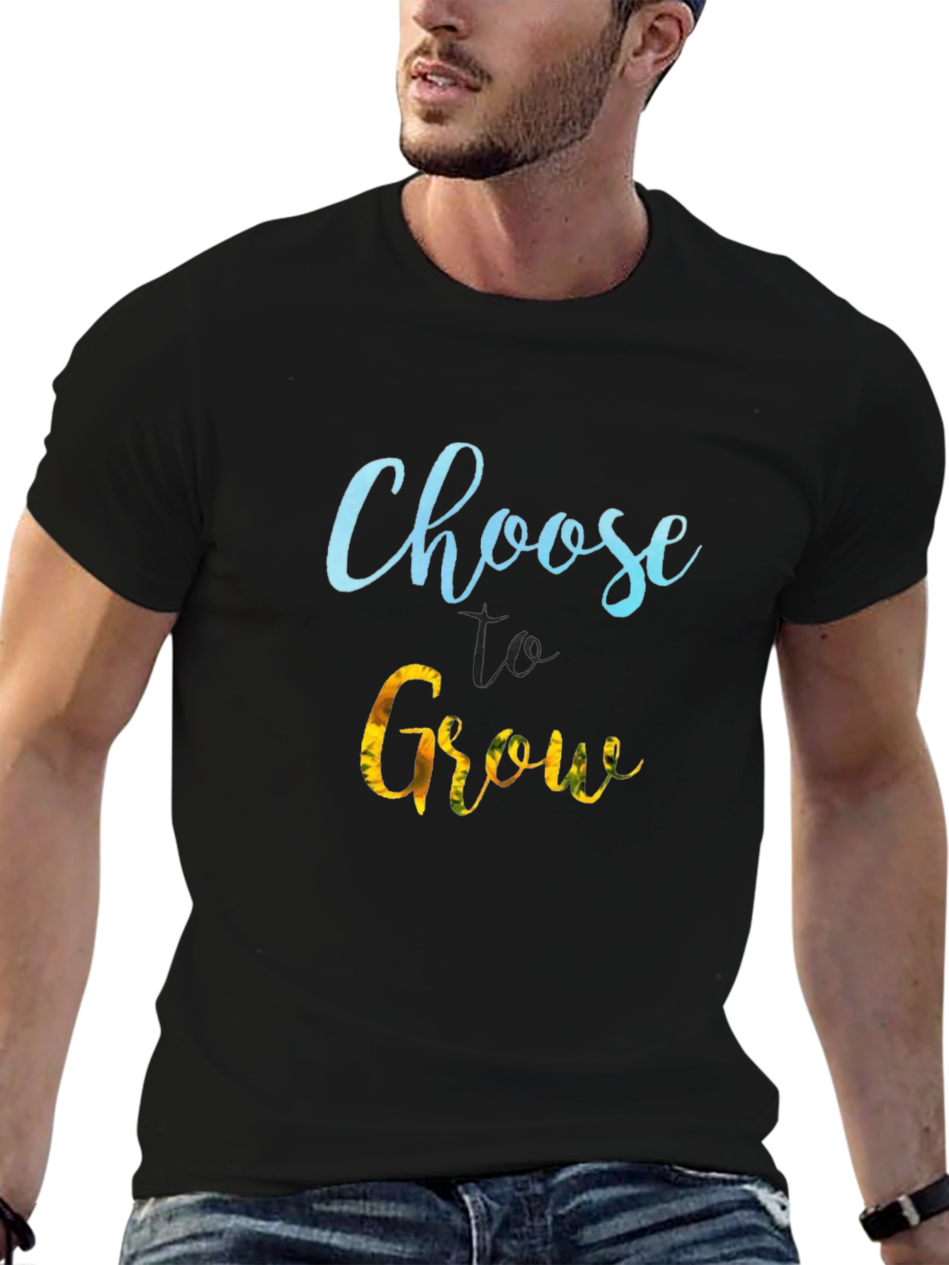 Choose to Grow Black T-Shirt - Motivational Tee