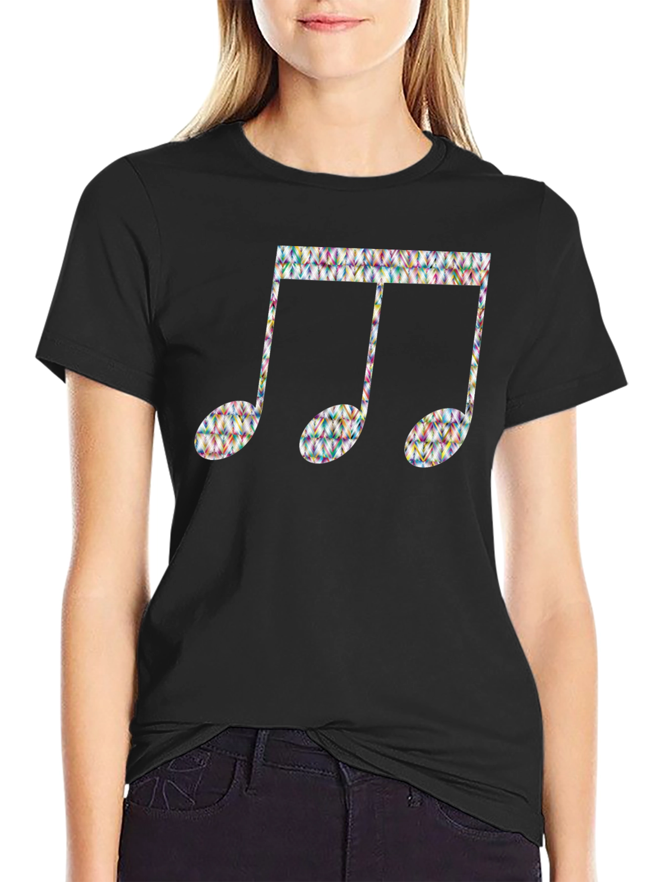 Music Note Graphic Black T-Shirt