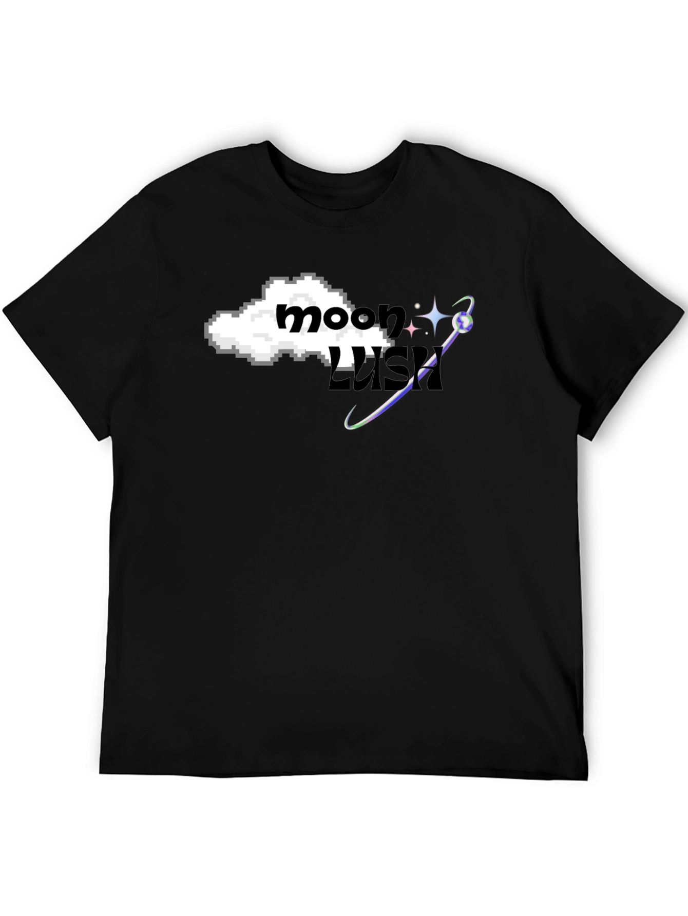 Moon Lush Graphic Tee - Black Cotton Blend