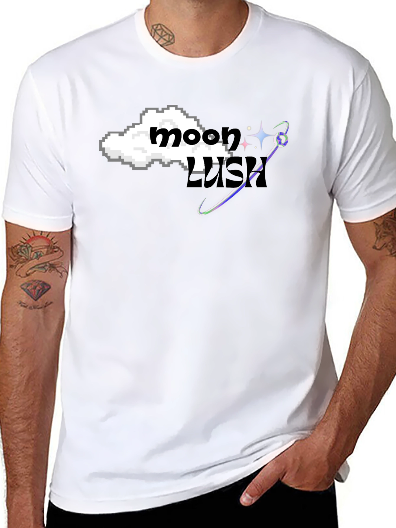 Moon Lush Graphic Tee - Black Cotton Blend