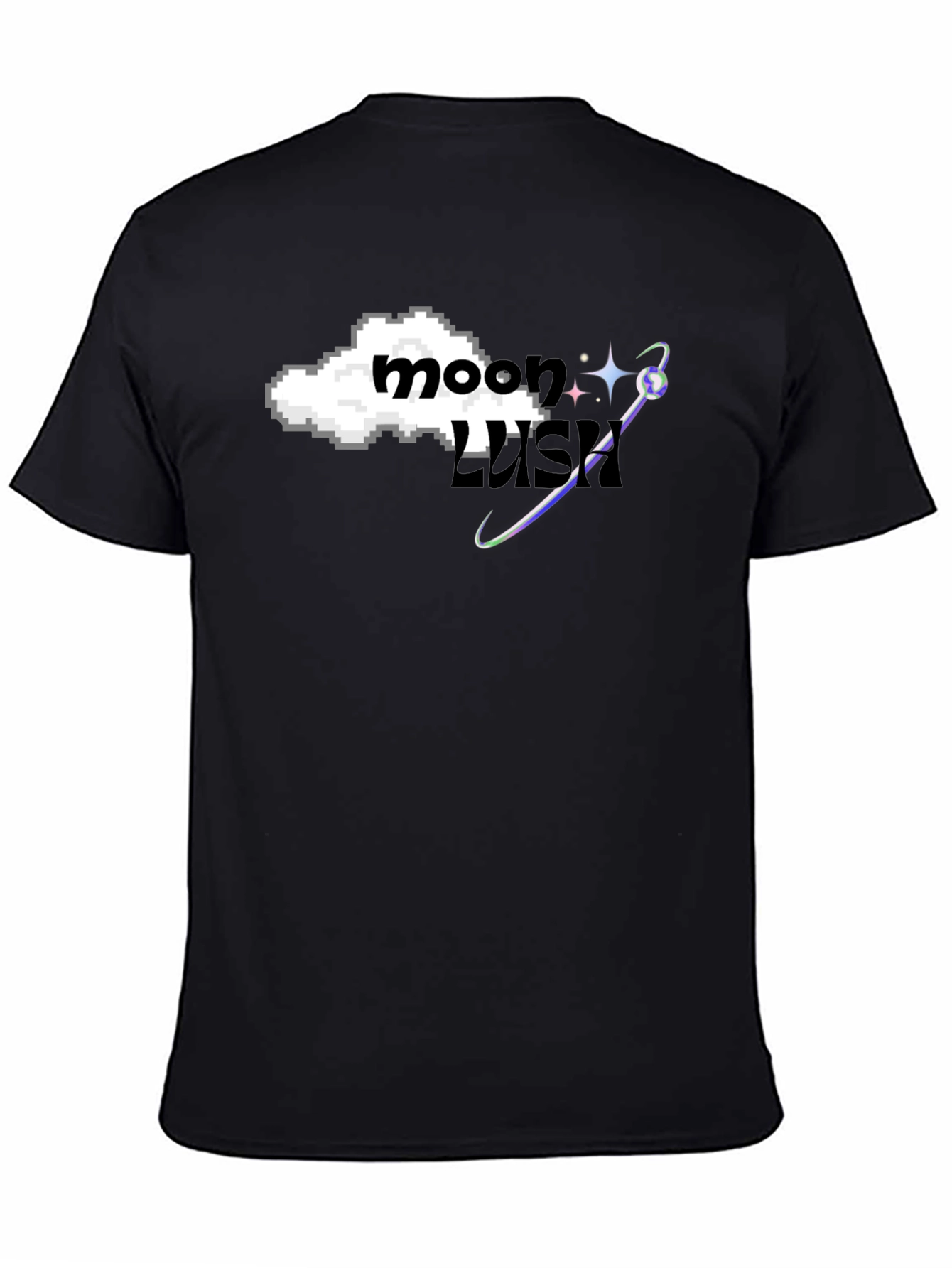 Moon Lush Graphic Tee - Black Cotton Blend