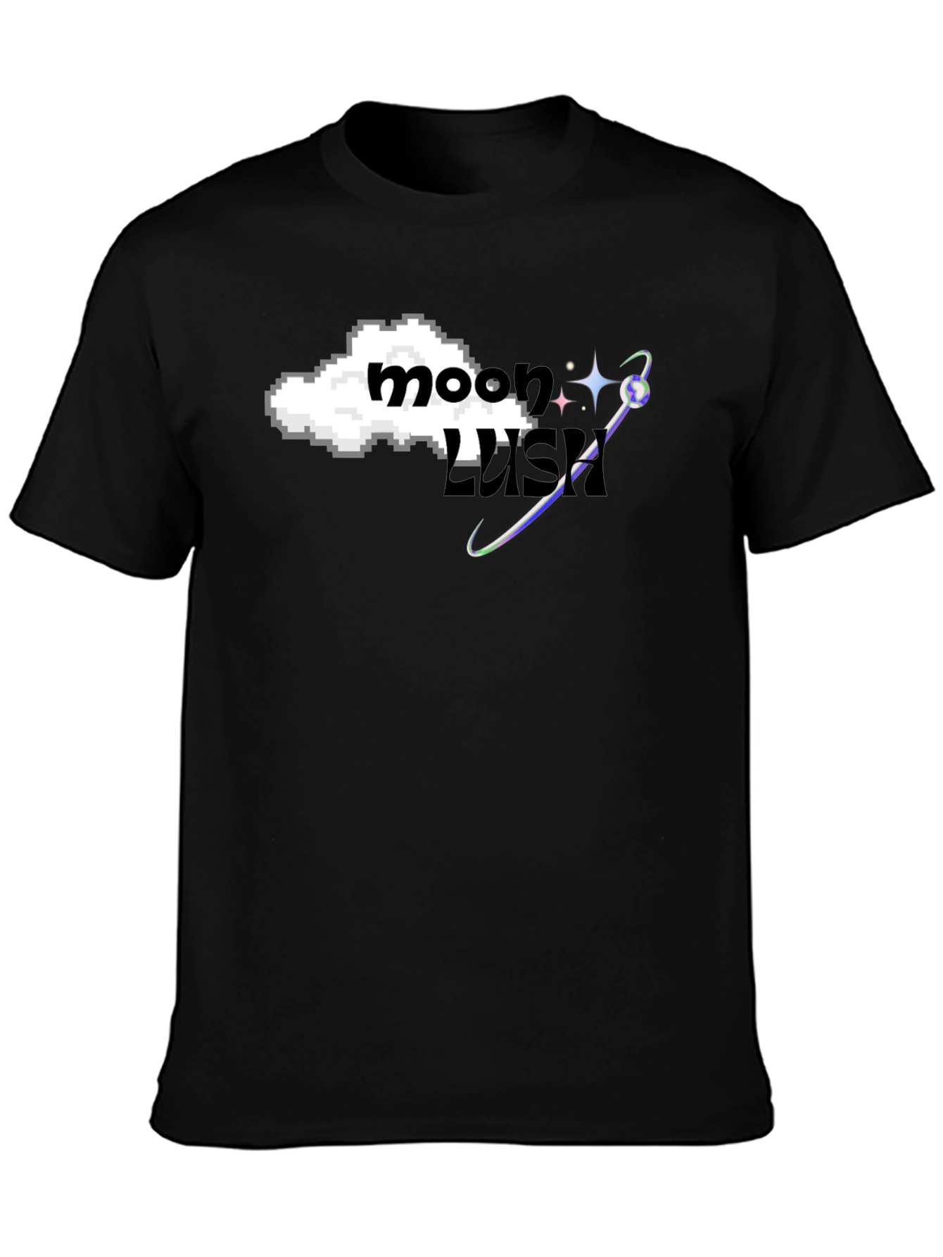 Moon Lush Graphic Tee - Black Cotton Blend
