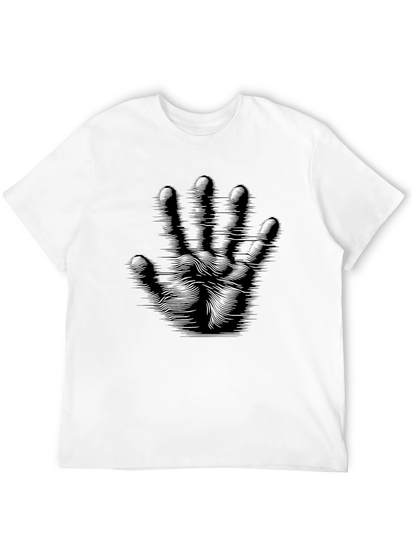 Abstract Hand Print Black T-Shirt