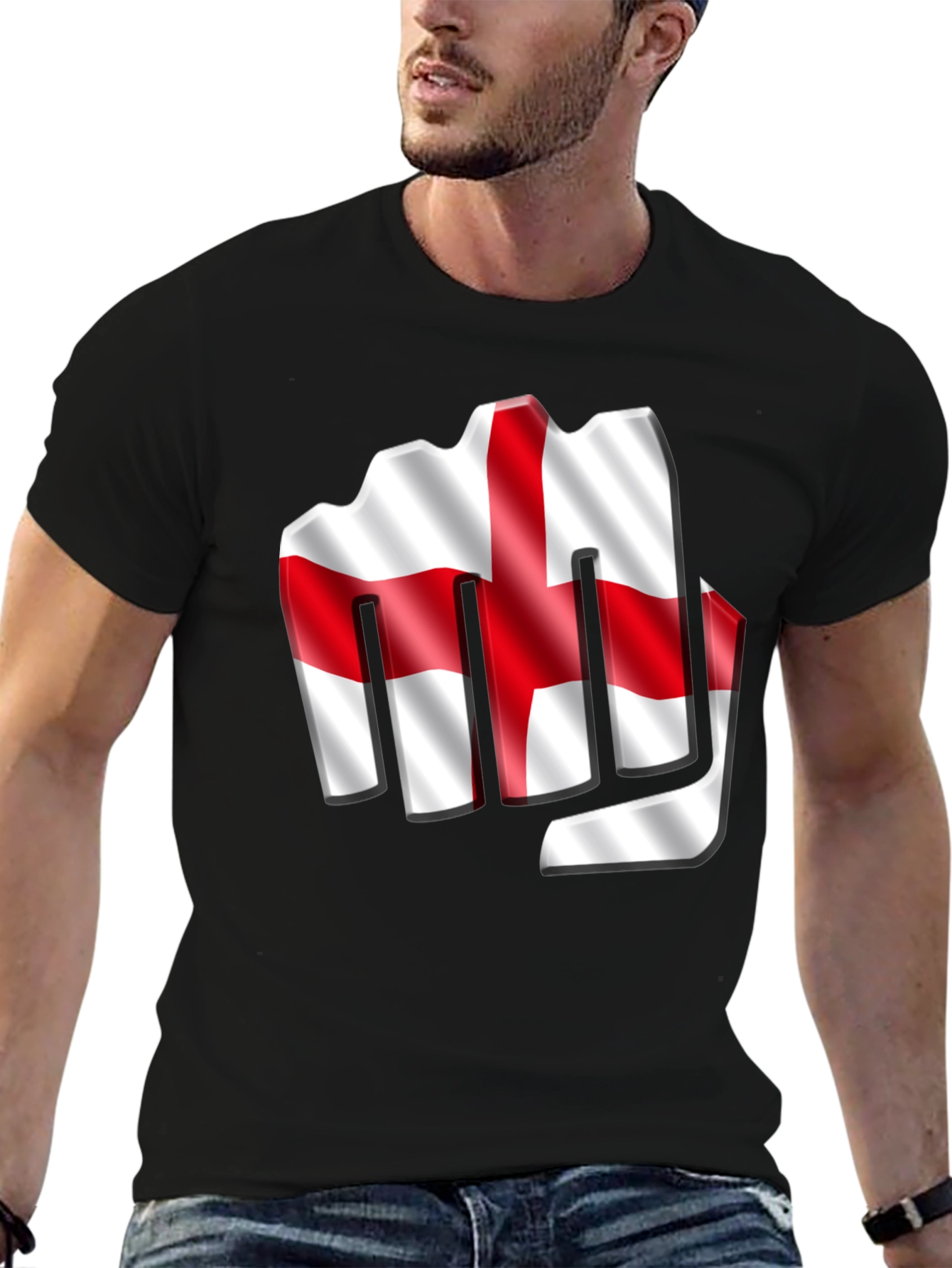 England Flag Fist T-Shirt - Show Your Support!