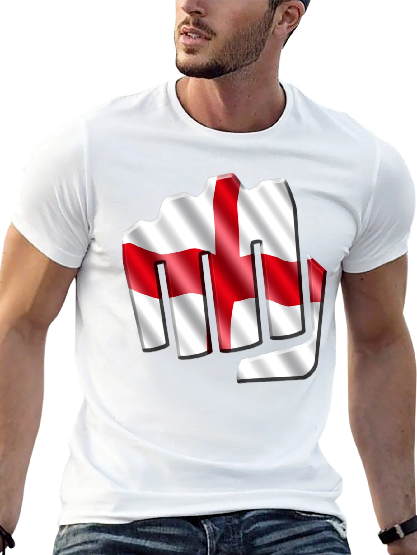 England Flag Fist T-Shirt - Show Your Support!