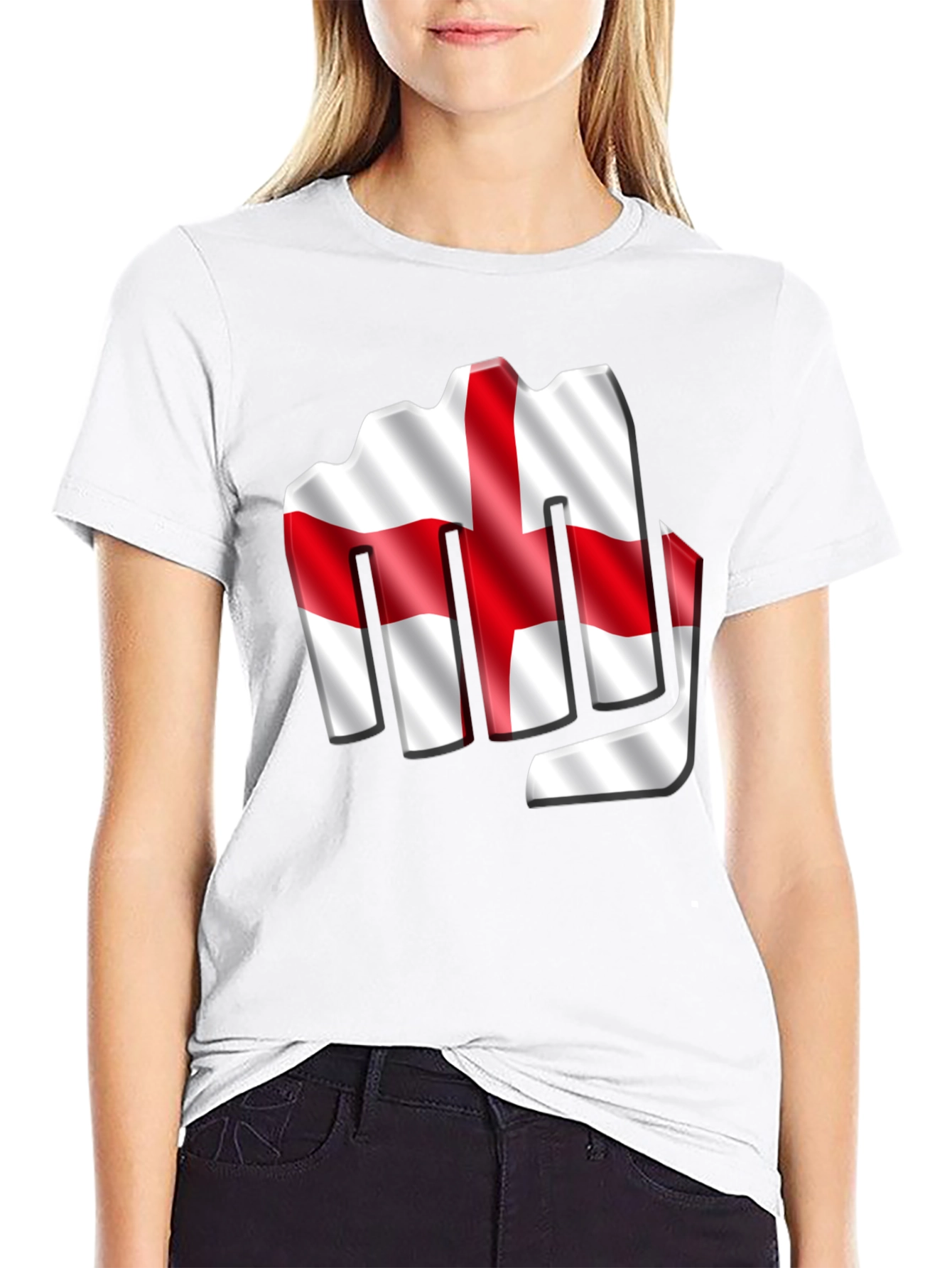 England Flag Fist T-Shirt - Show Your Support!