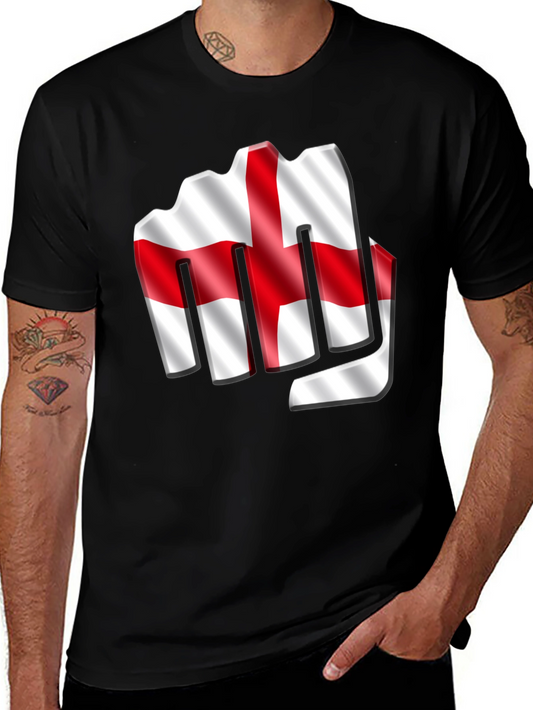 England Flag Fist T-Shirt - Show Your Support!