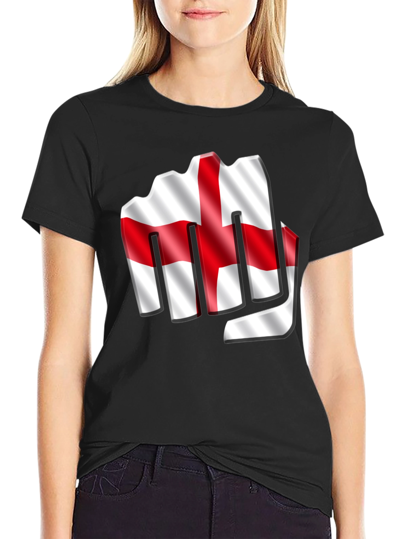 England Flag Fist T-Shirt - Show Your Support!