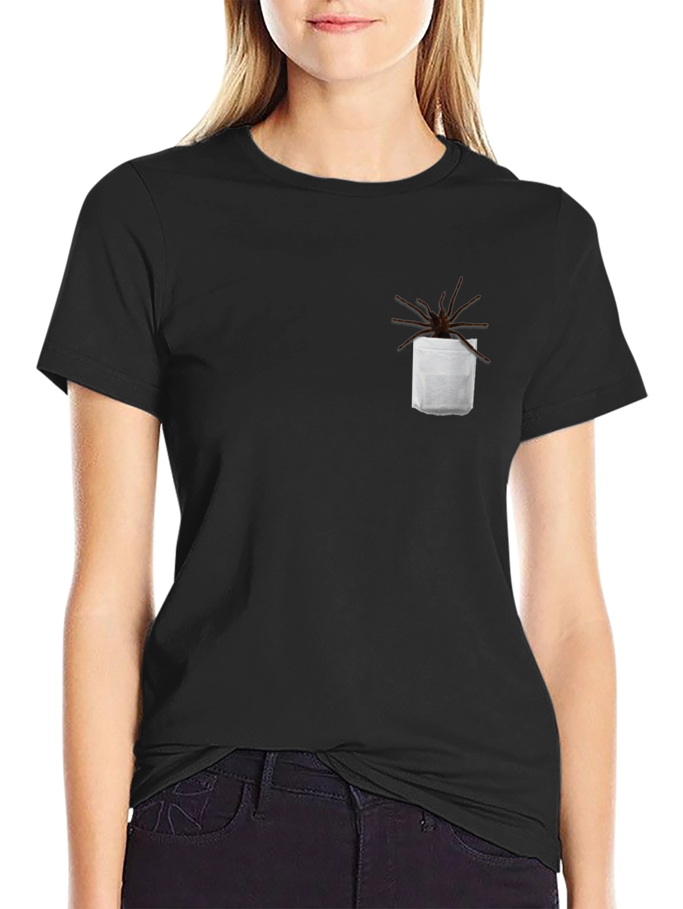 Creepy Crawly Pocket Tee - Funny Spider Shirt