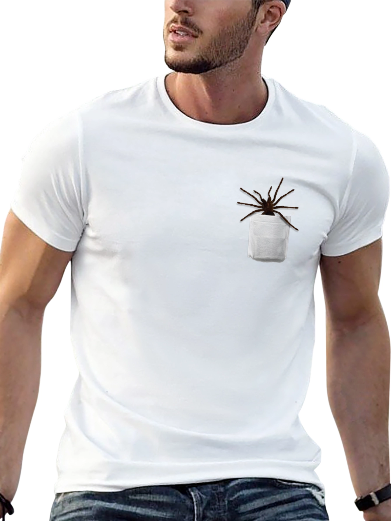 Creepy Crawly Pocket Tee - Funny Spider Shirt