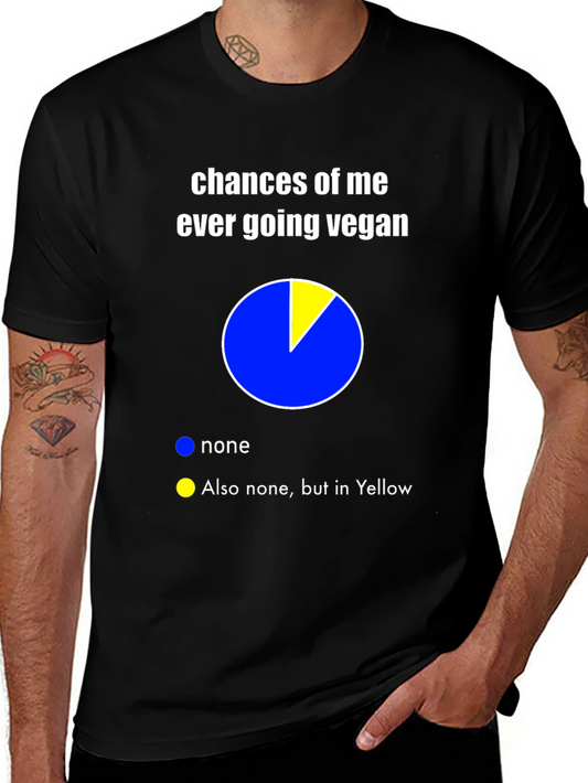 Chances of Me Ever Going Vegan T-Shirt Funny Vegetarian Tee