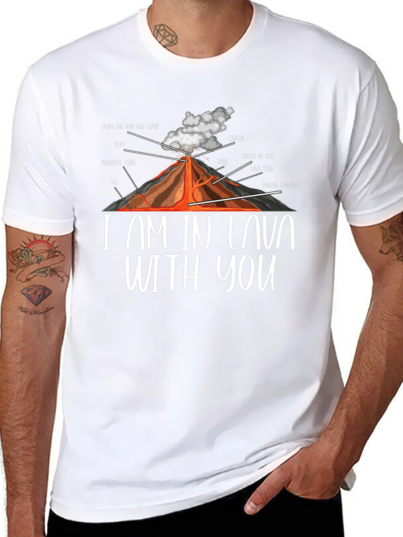 I Am In Lava With You Volcano Anatomy T-Shirt
