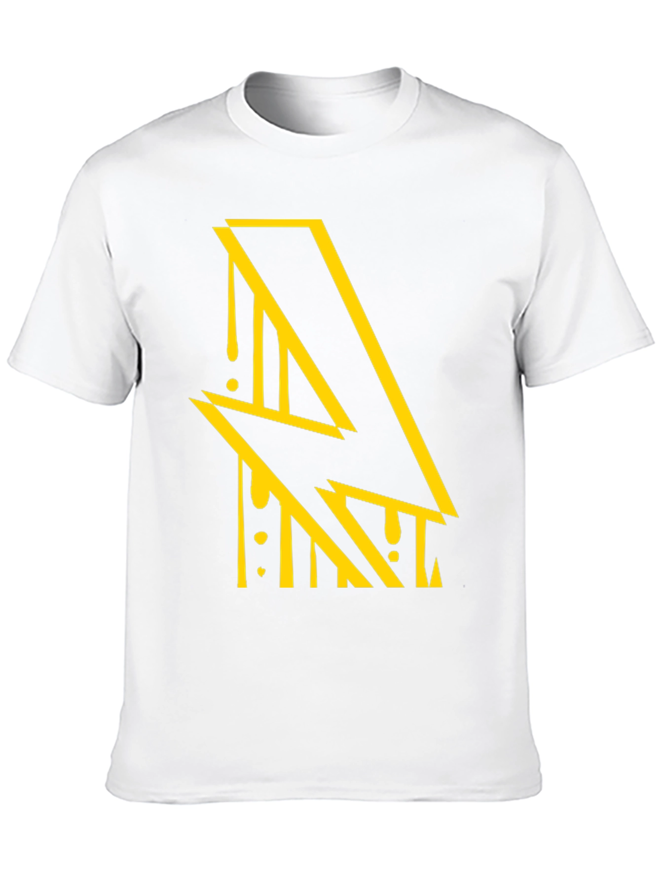 Edgy Lightning Bolt Graphic Black T-Shirt