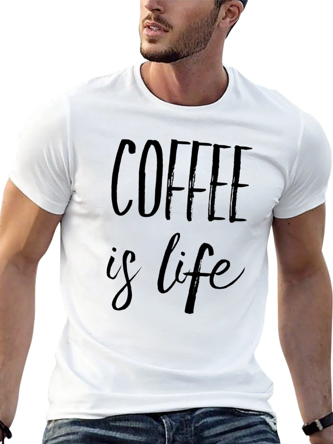 Coffee is Life Black Graphic T-Shirt