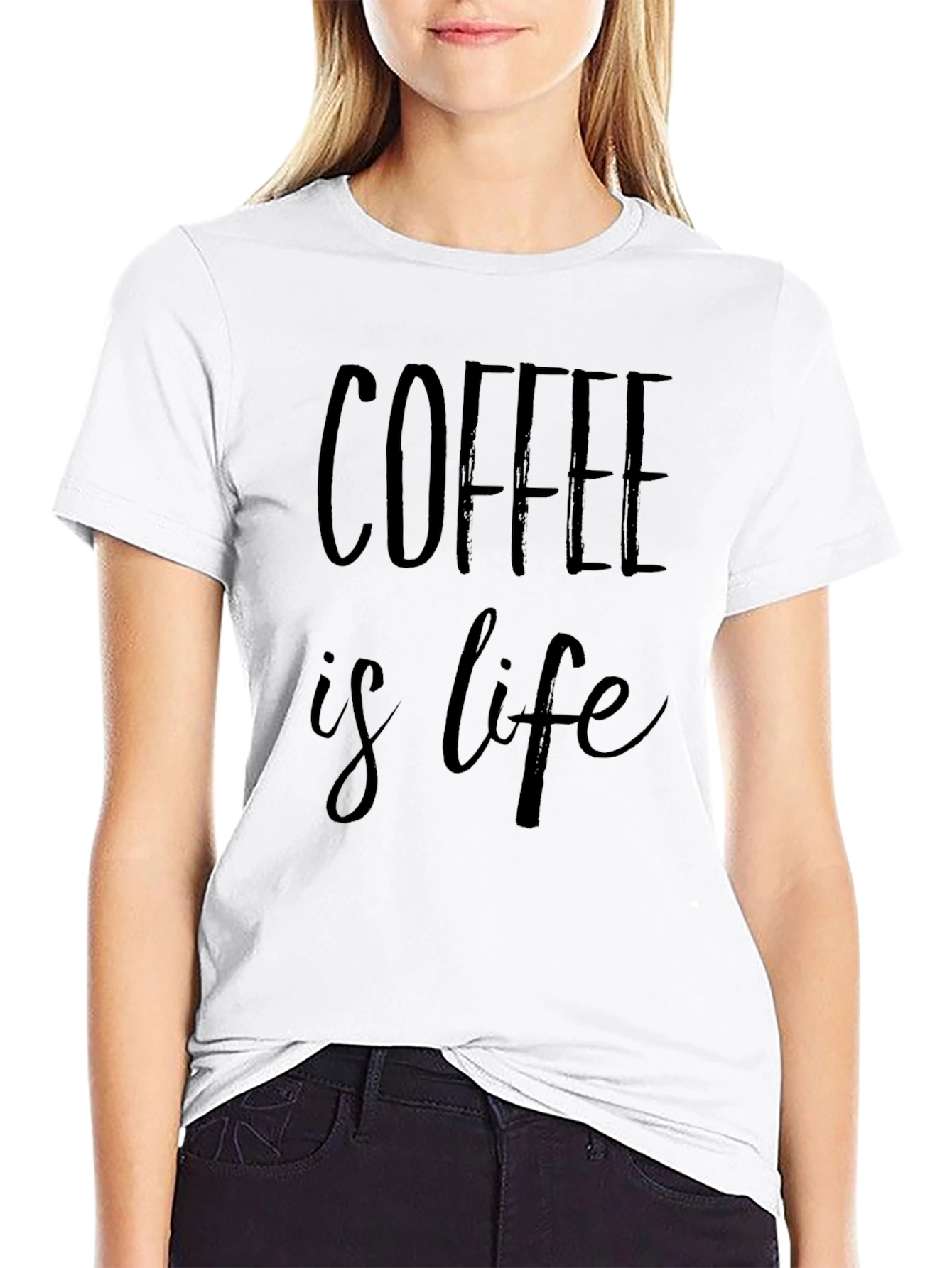 Coffee is Life Black Graphic T-Shirt