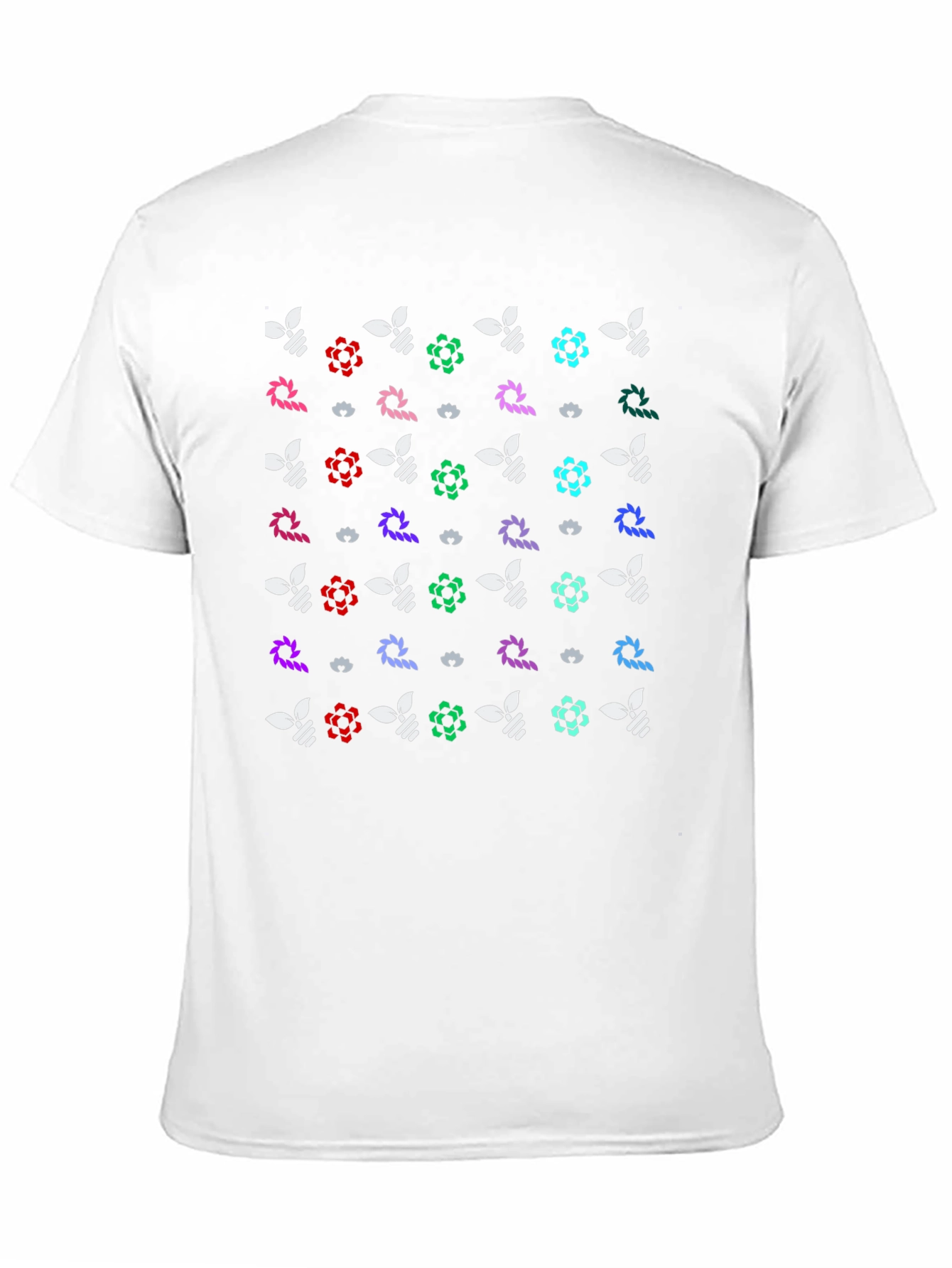 Floral Pattern Black T-Shirt for Men