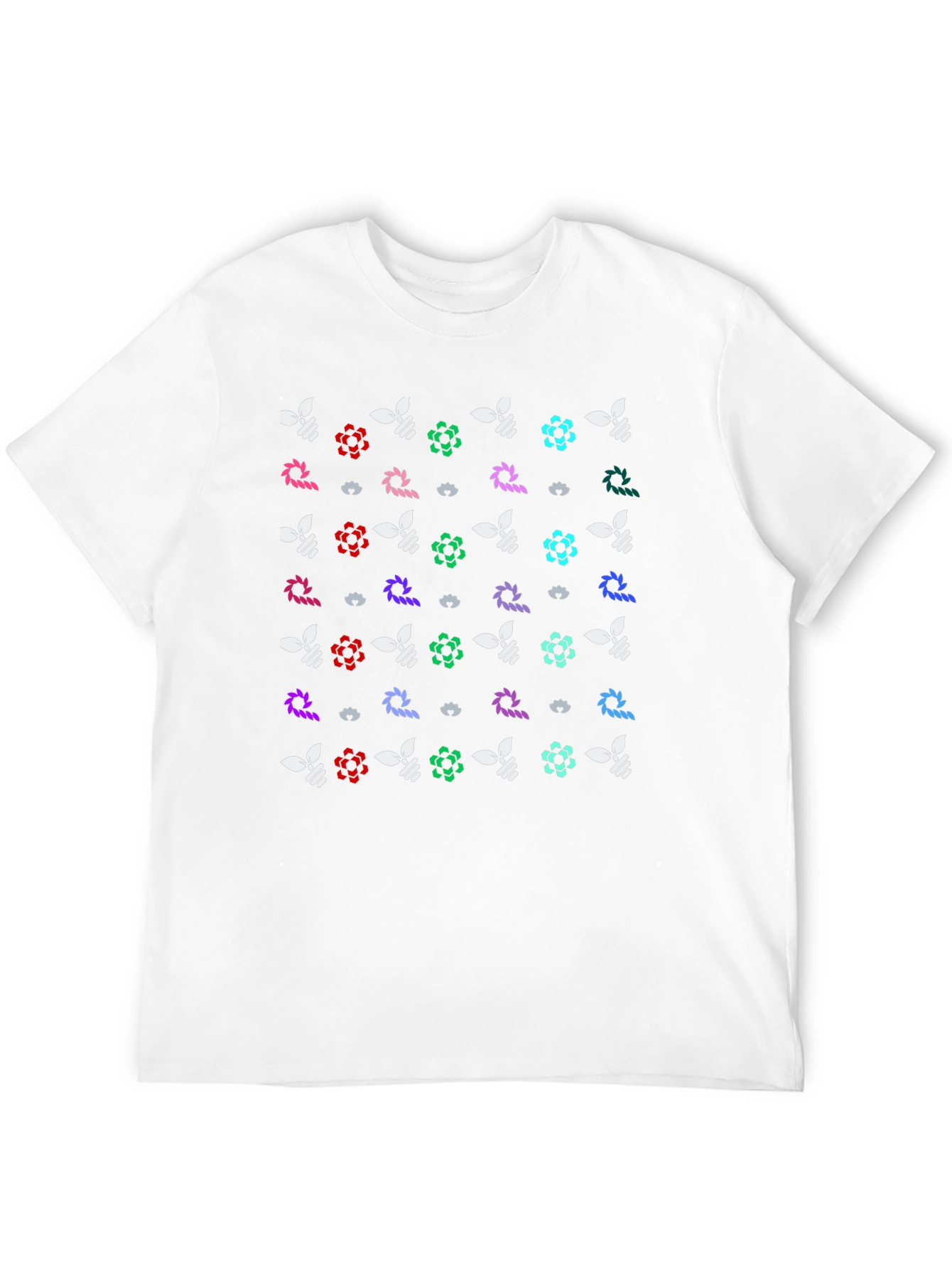 Floral Pattern Black T-Shirt for Men