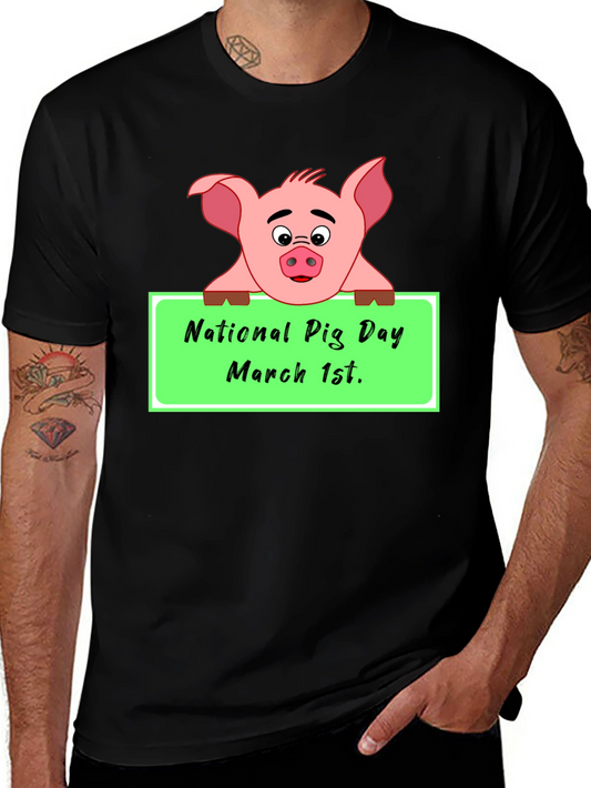 National Pig Day T-Shirt - March 1st Cute Pig Tee