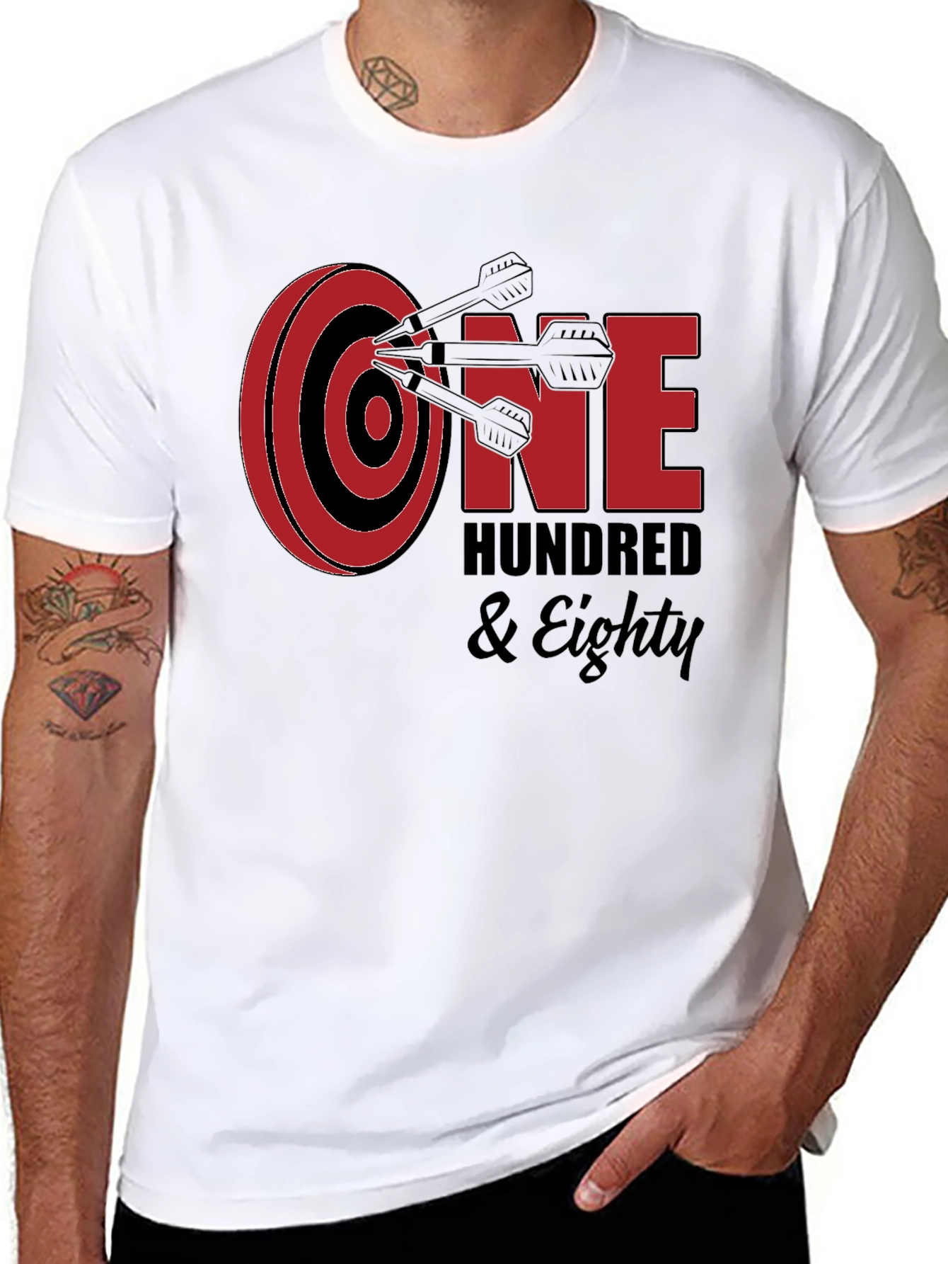 One Hundred & Eighty Darts T-Shirt - Black