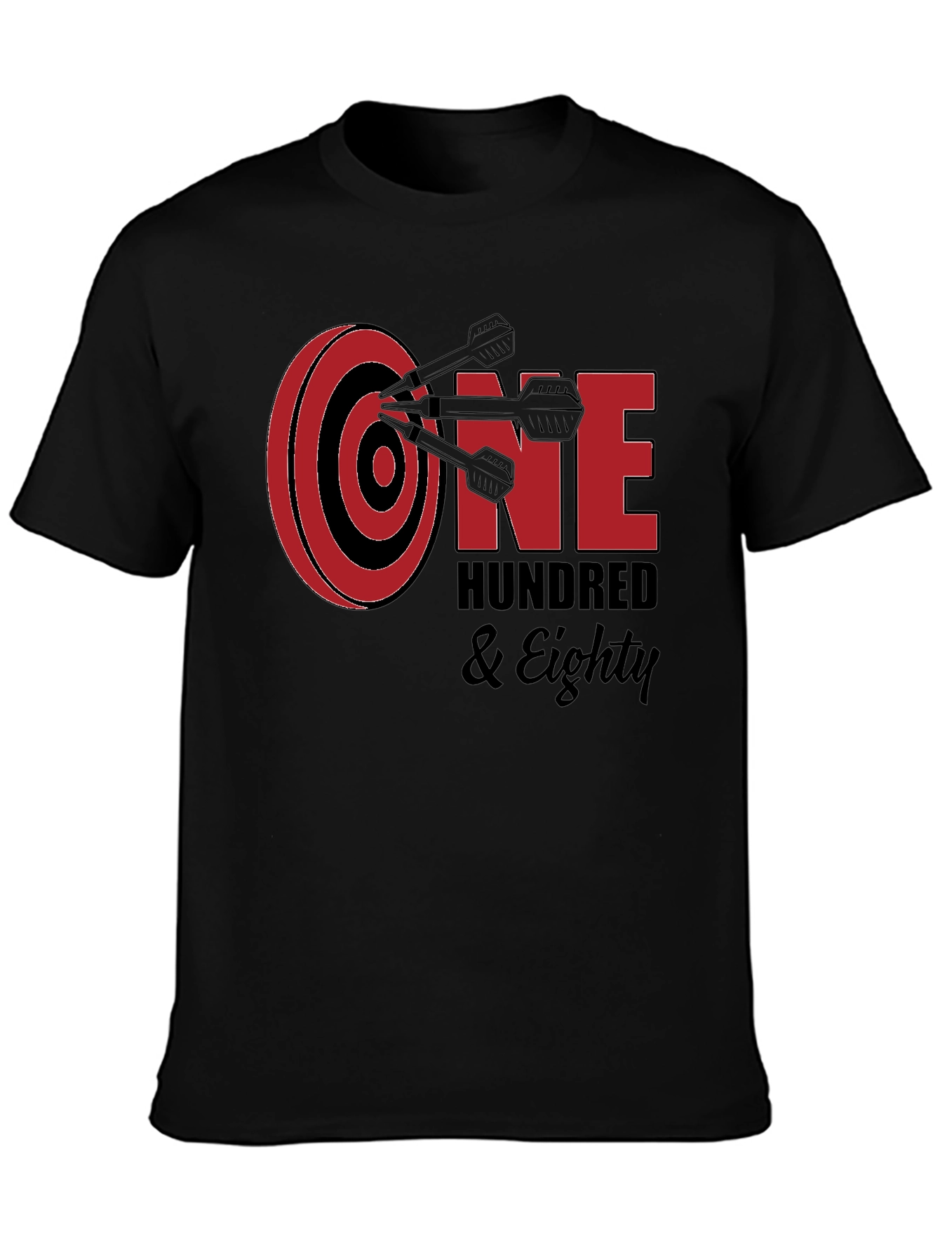 One Hundred & Eighty Darts T-Shirt - Black