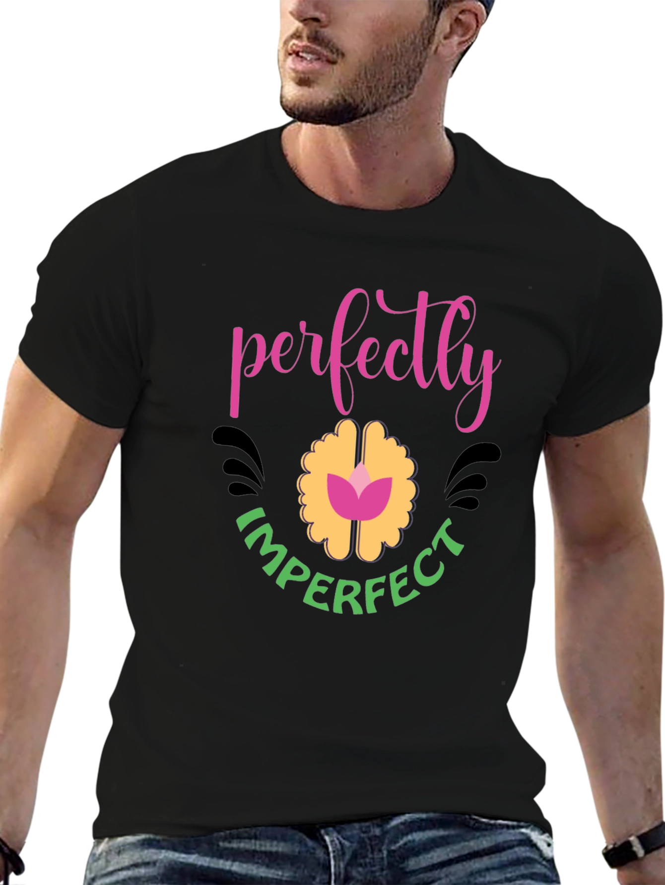 Perfectly Imperfect Graphic T-Shirt - Black