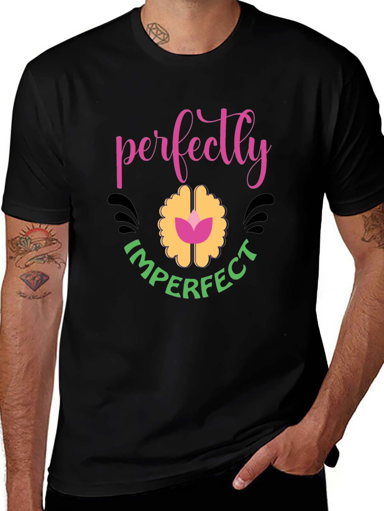 Perfectly Imperfect Graphic T-Shirt - Black