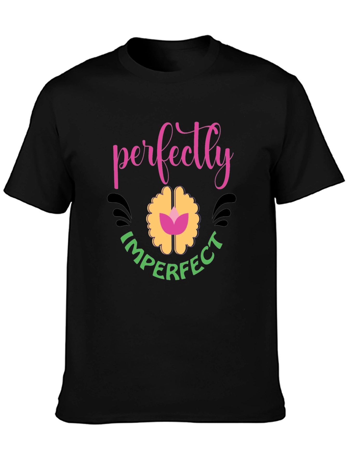 Perfectly Imperfect Graphic T-Shirt - Black
