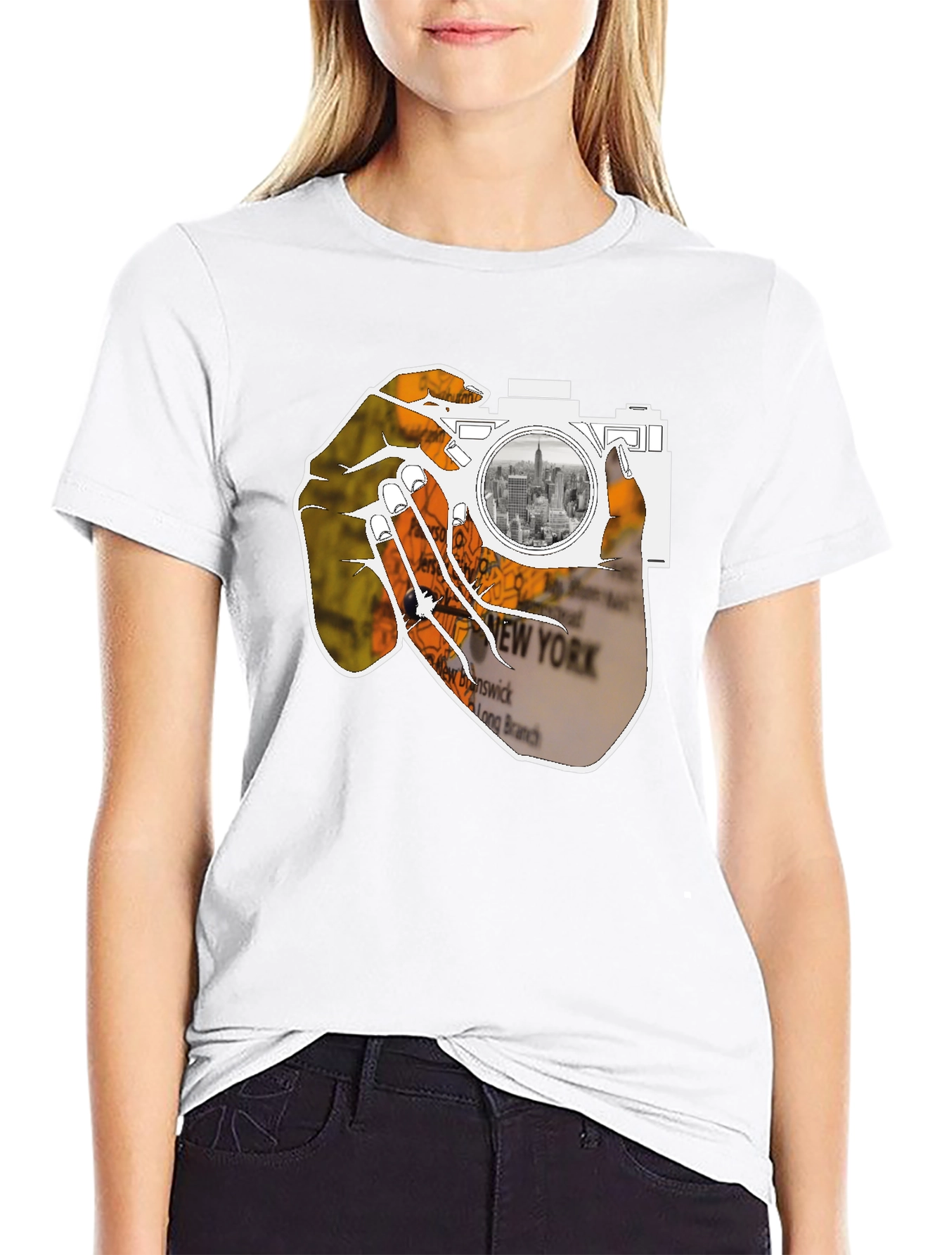 NYC Map Camera T-Shirt