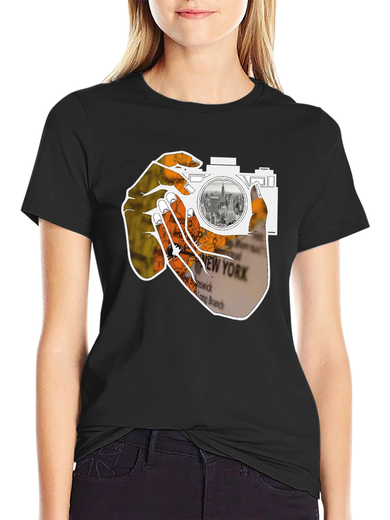 NYC Map Camera T-Shirt