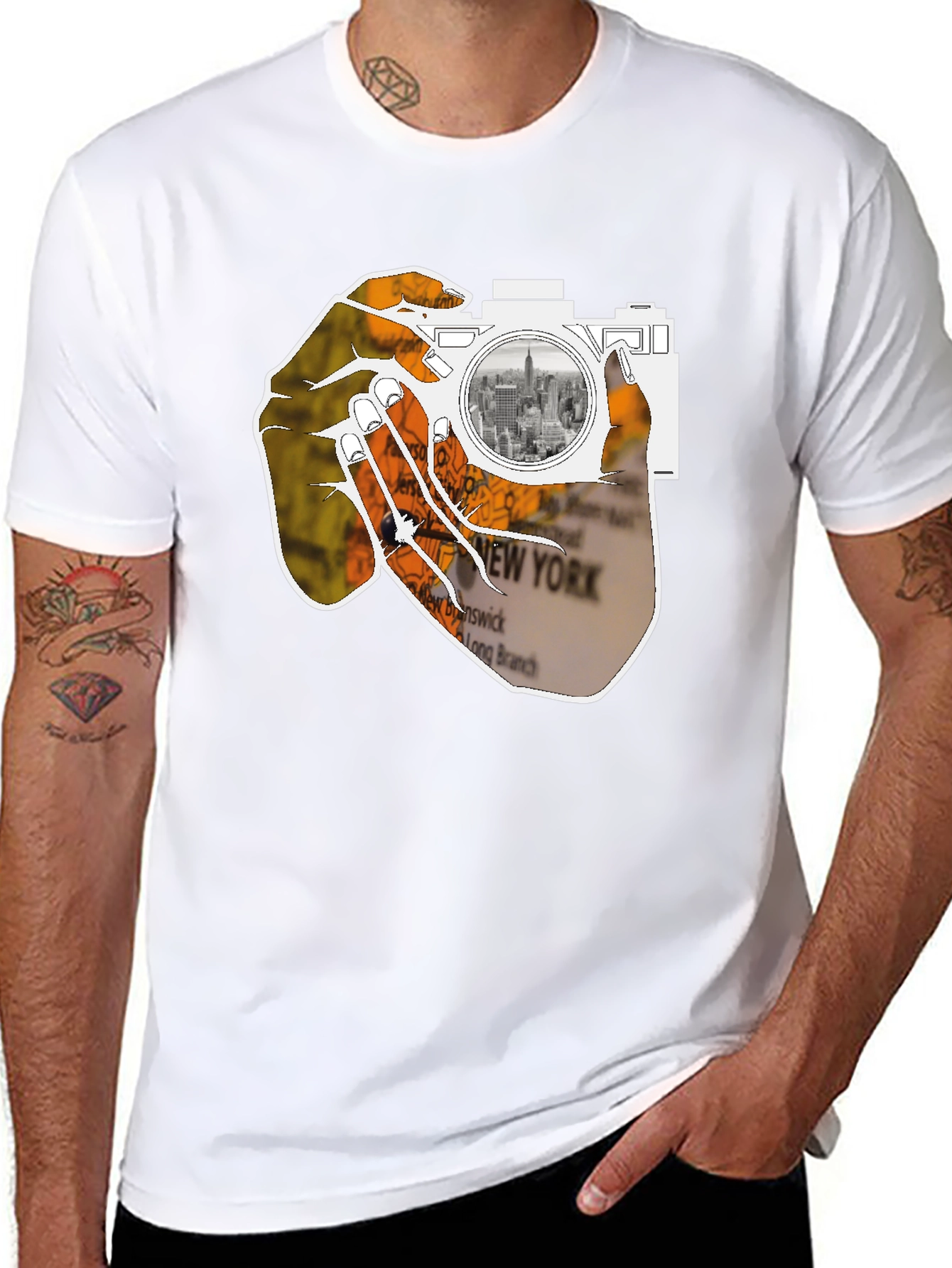 NYC Map Camera T-Shirt