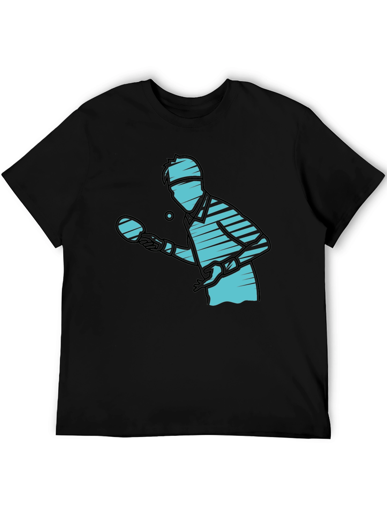 Ping Pong Player Graphic Tee - Black