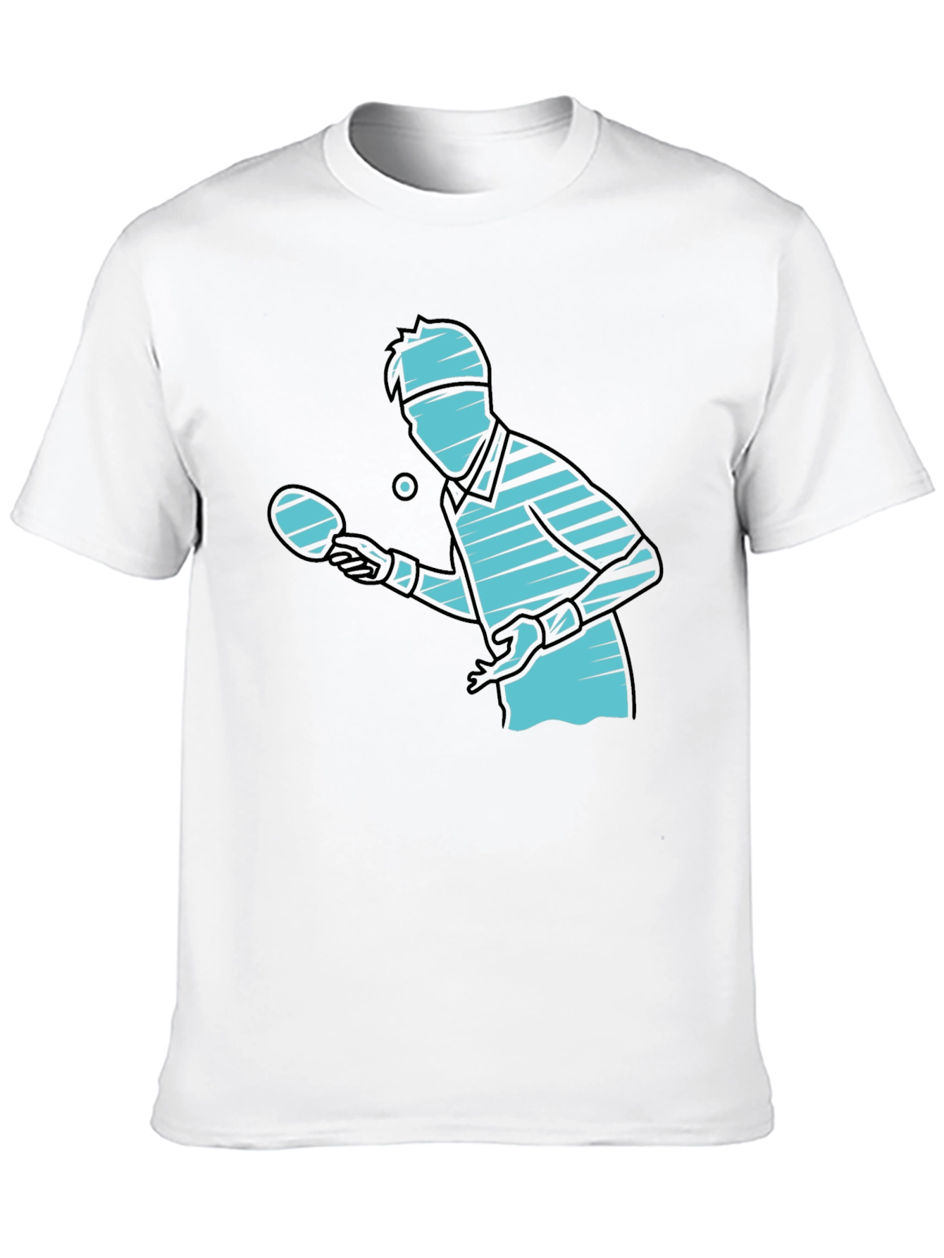 Ping Pong Player Graphic Tee - Black