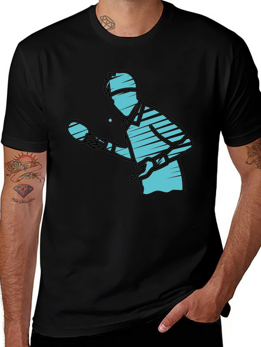 Ping Pong Player Graphic Tee - Black