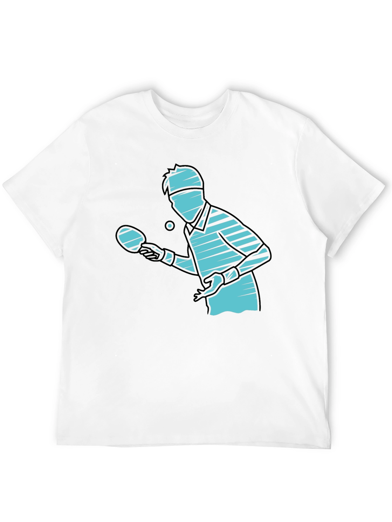 Ping Pong Player Graphic Tee - Black