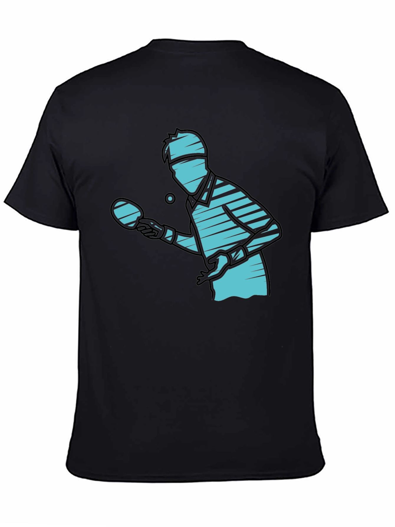 Ping Pong Player Graphic Tee - Black