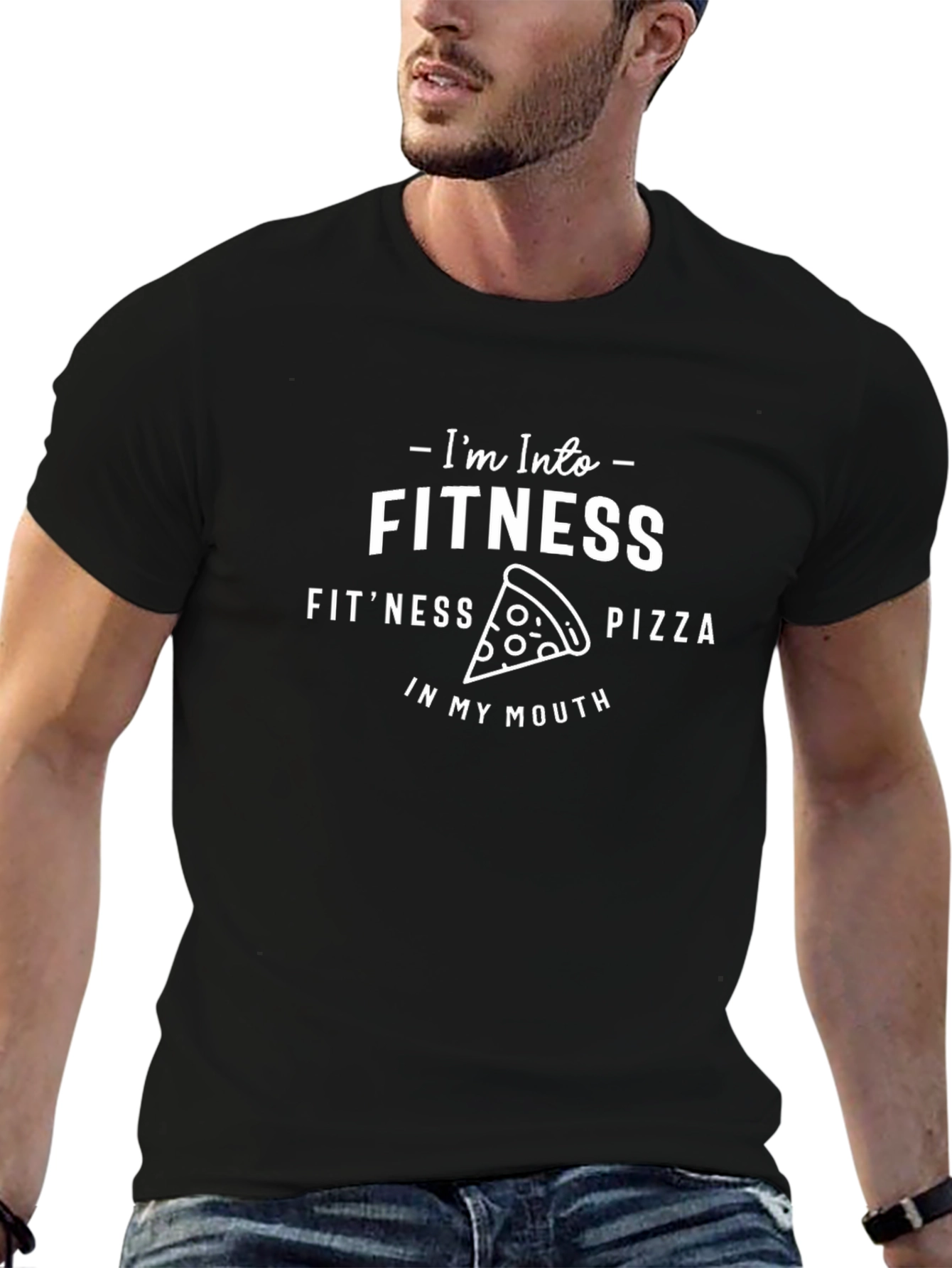 Fitness Pizza Funny Graphic T-Shirt