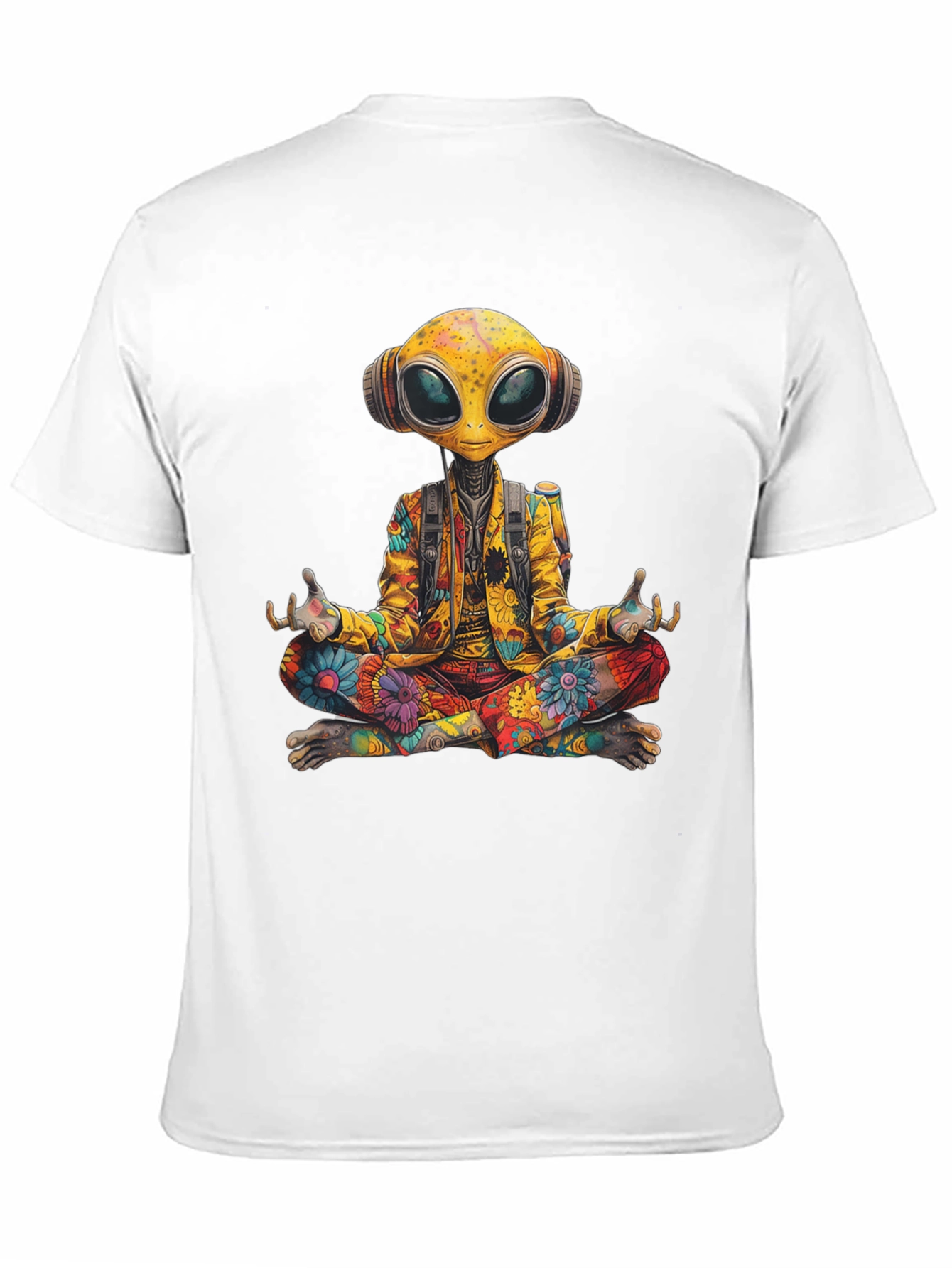 Meditating Alien T-Shirt - Cosmic Comfort