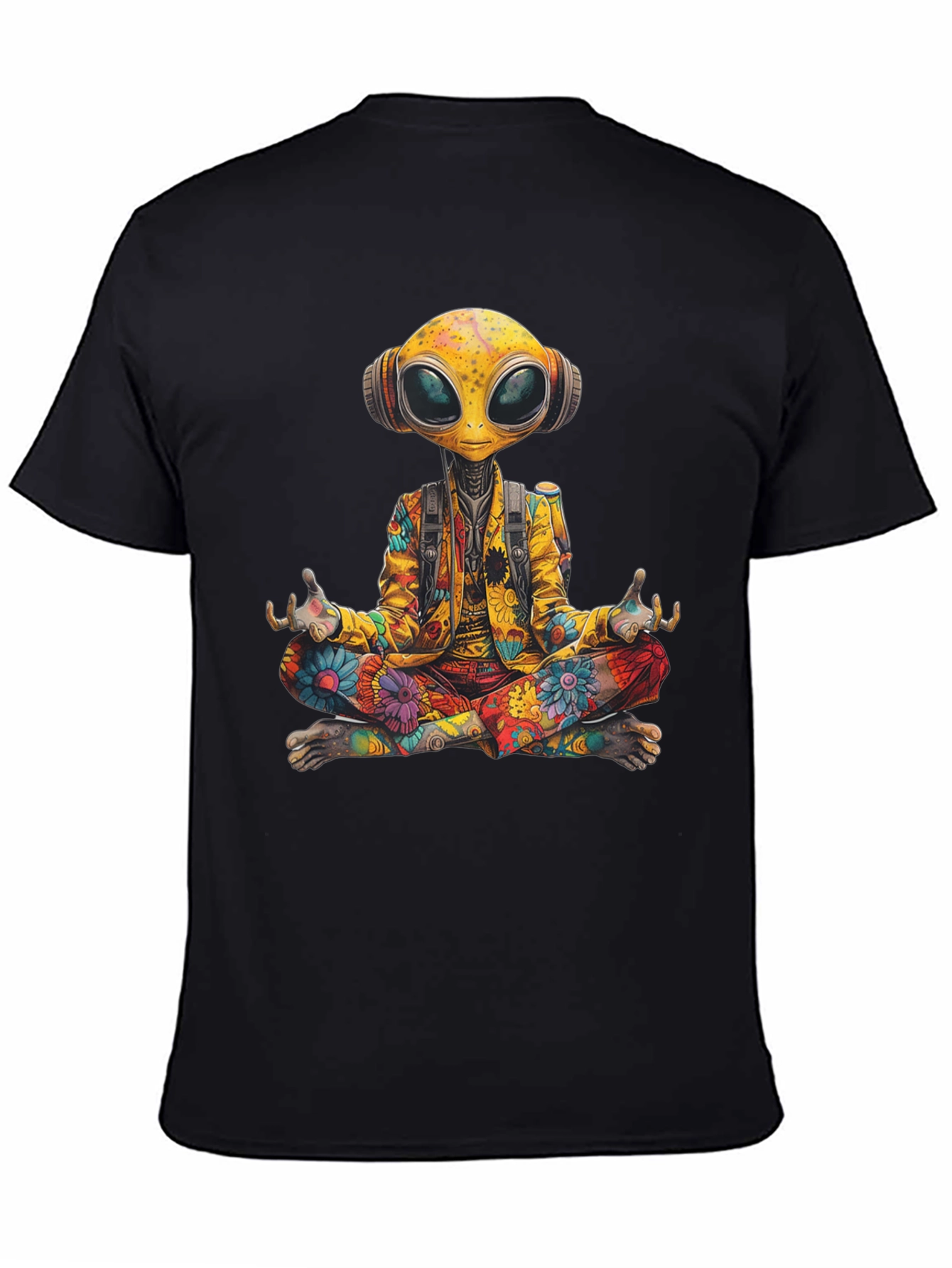Meditating Alien T-Shirt - Cosmic Comfort