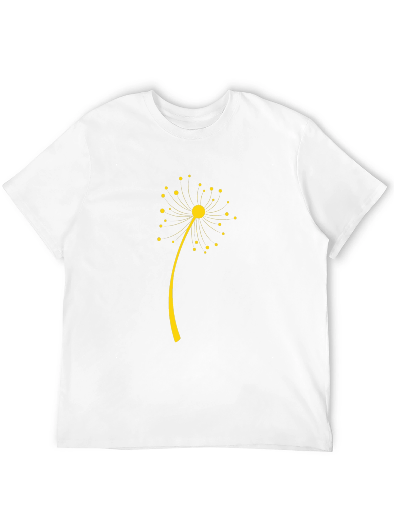 Black T-Shirt with Dandelion Graphic