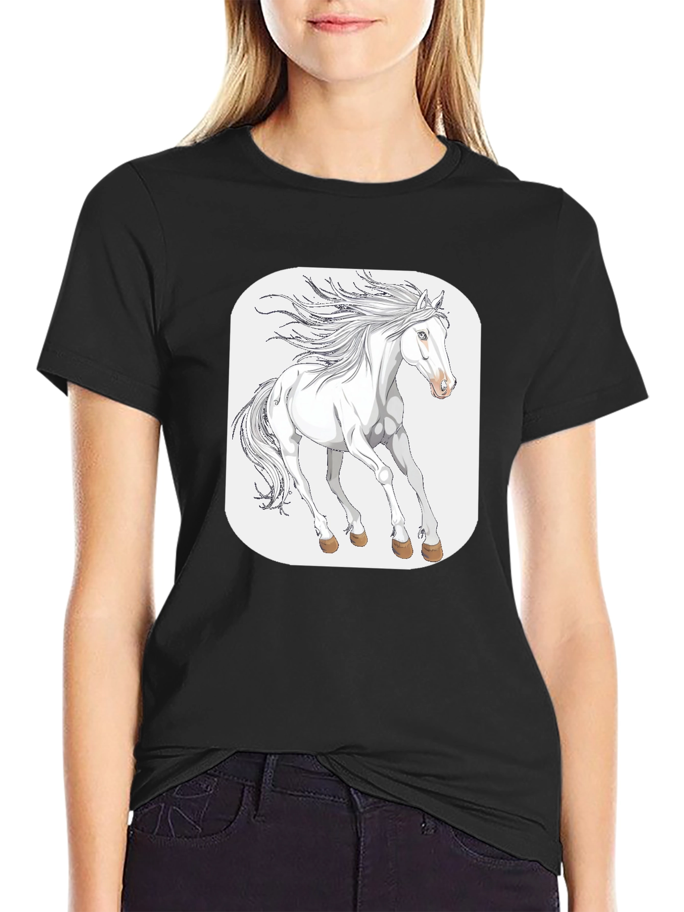 White Horse Graphic Tee - Stylish Comfort