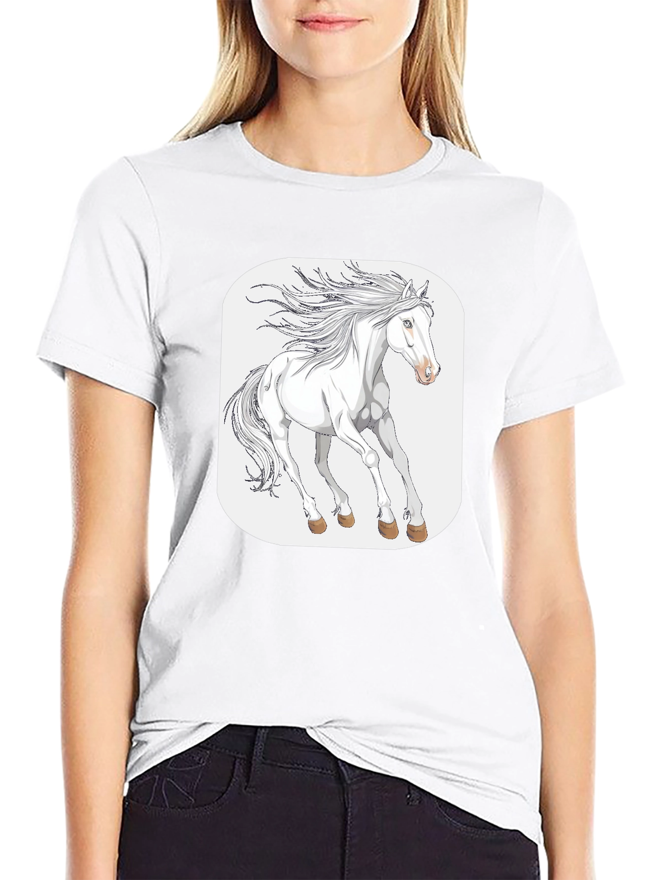 White Horse Graphic Tee - Stylish Comfort