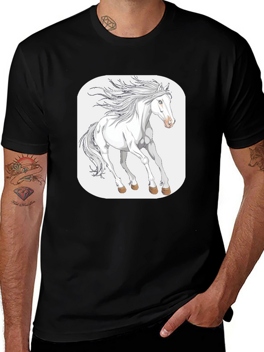White Horse Graphic Tee - Stylish Comfort