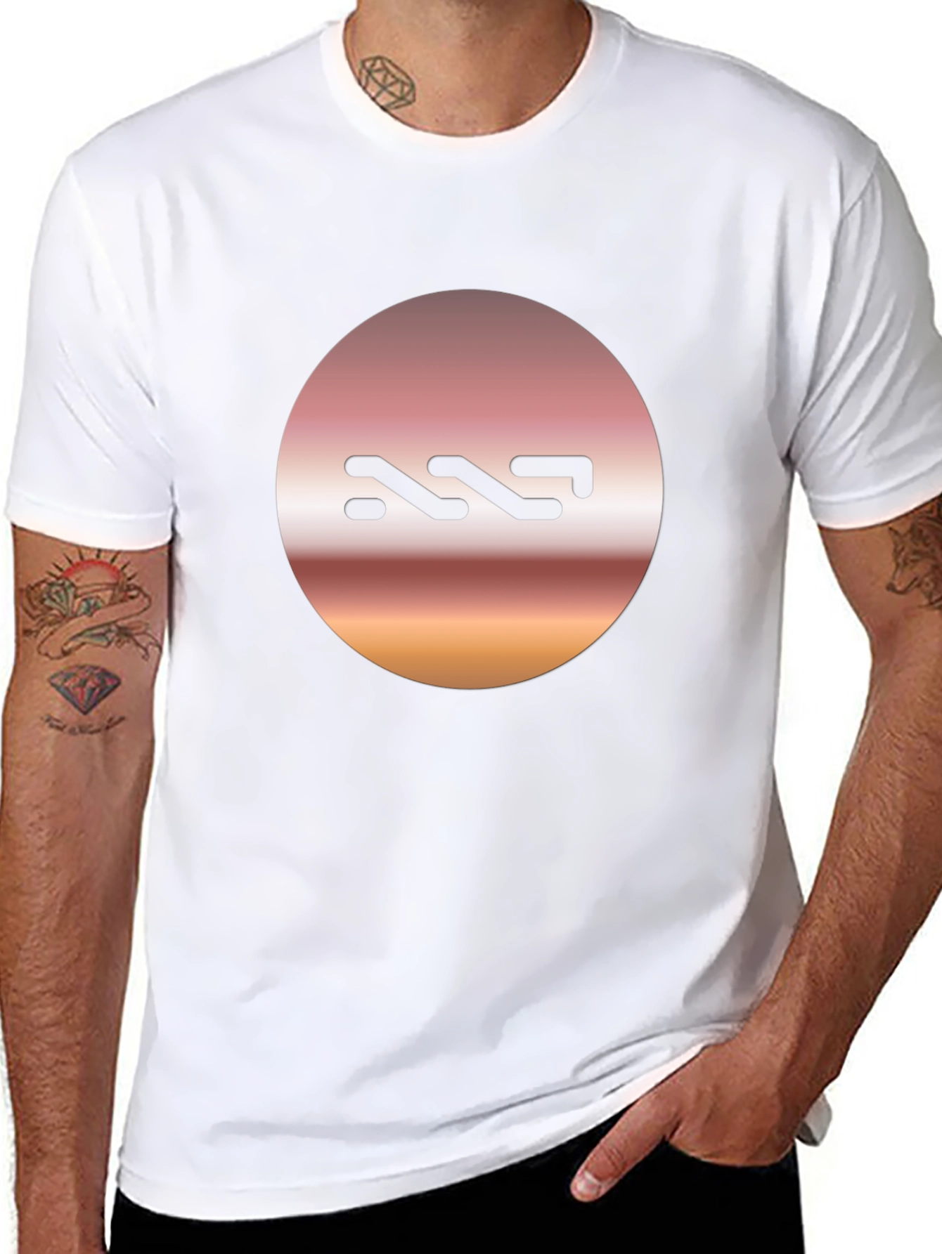 Abstract Logo Graphic Tee - Stylish Black T-Shirt